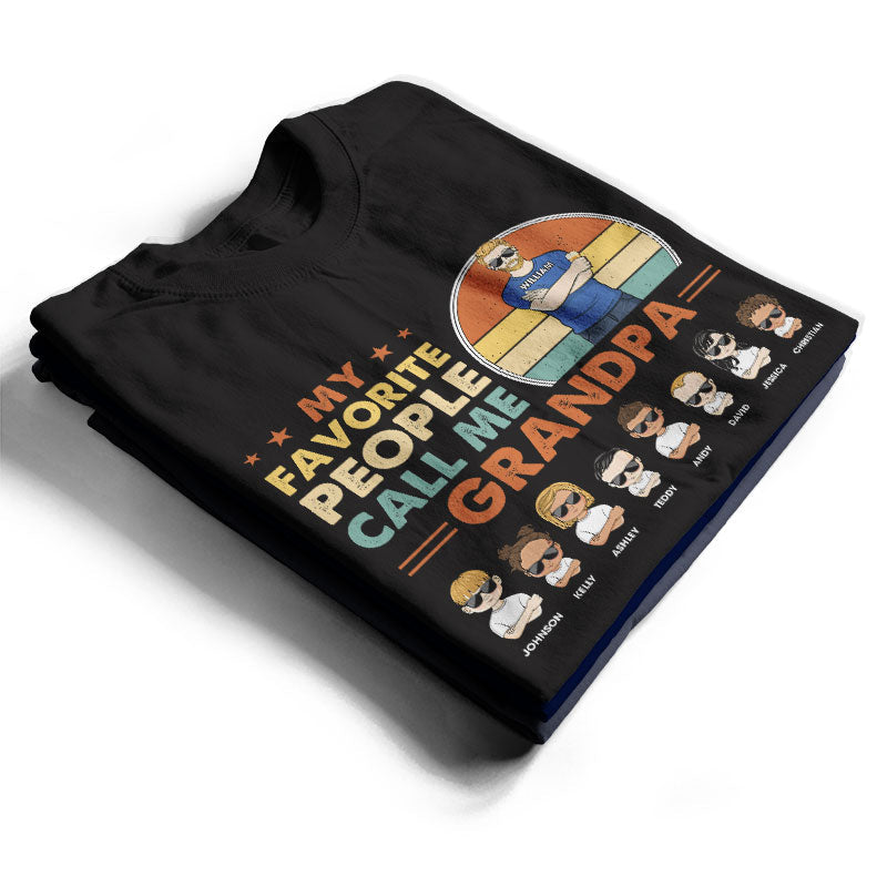 Mes personnes préférées m'appellent papa, grand-père, oncle - Cadeau pour père - T-shirt personnalisé