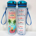 All I Need Is Water With Vitamin Sea Beach Summer - Personalized Custom Water Tracker Bottle