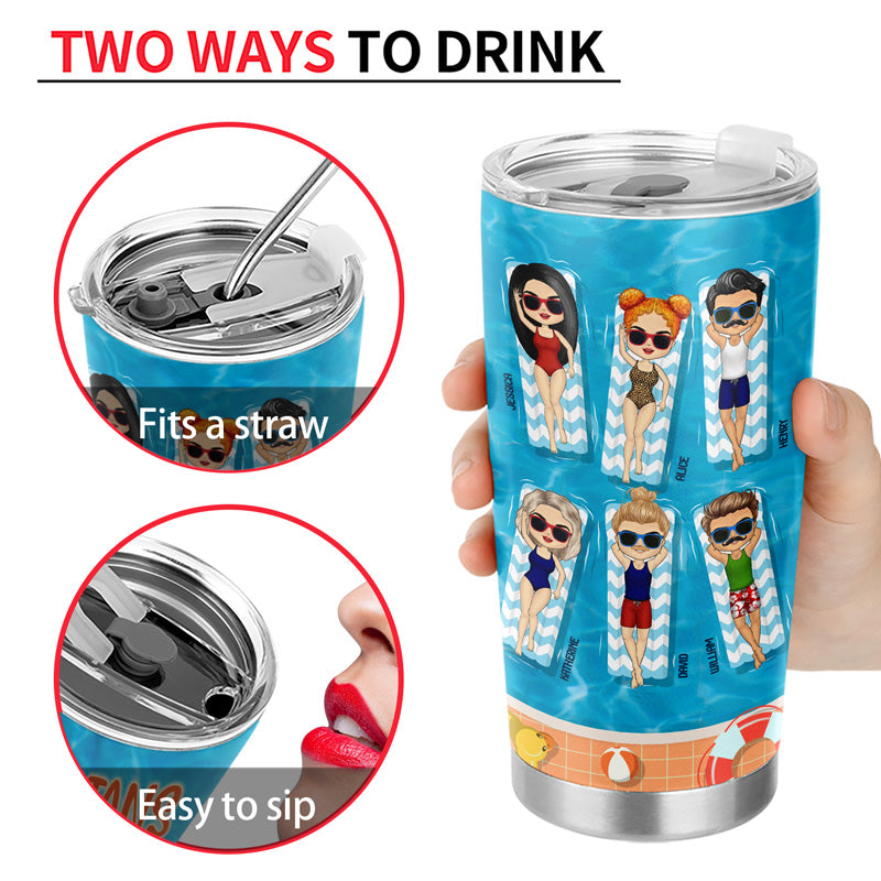 Bestie Swimming Pool The Memories Will Last Forever - Personalized Custom Tumbler