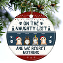 Meowy Christmas - Gift For Cat Lovers - Personalized Custom Circle Ceramic Ornament