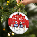 Couple de chats miaulants de Noël - Cadeau de Noël pour couples - Ornement en céramique personnalisé