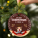 My First Christmas - Christmas Gift For Dog & Cat Lovers - Personalized Custom Circle Ceramic Ornament