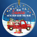 Define Naughty Family Dog Cat - Christmas Gift For Dog Lovers & Cat Lovers - Personalized Custom Circle Acrylic Ornament