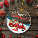 Define Naughty Family Dog Cat - Christmas Gift For Dog Lovers & Cat Lovers - Personalized Custom Circle Acrylic Ornament