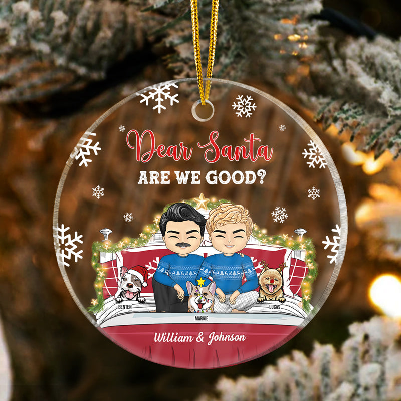 You & Me And The Fur Babies - Christmas Gift For Dog & Cat Lovers - Personalized Custom Circle Acrylic Ornament