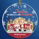 You & Me And The Fur Babies - Christmas Gift For Dog & Cat Lovers - Personalized Custom Circle Acrylic Ornament