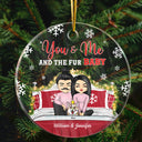 You & Me And The Fur Babies - Christmas Gift For Dog & Cat Lovers - Personalized Custom Circle Acrylic Ornament