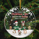 Couple de Noël, c'est toi et nos bébés à fourrure - Cadeau de Noël pour les amoureux des chiens et des chats - Ornement acrylique personnalisé en forme de cercle