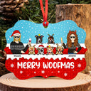 Furry Little Christmas Couple With Dog Cat - Christmas Gift For Pet Owners - Personalized Custom Aluminum Ornament