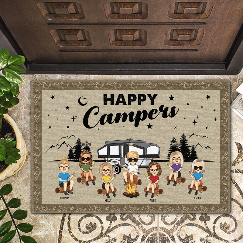 Best Friends Making Memories One Campsite At A Time - Camping Gift For Family, BFF Besties & Siblings - Personalized Custom Doormat