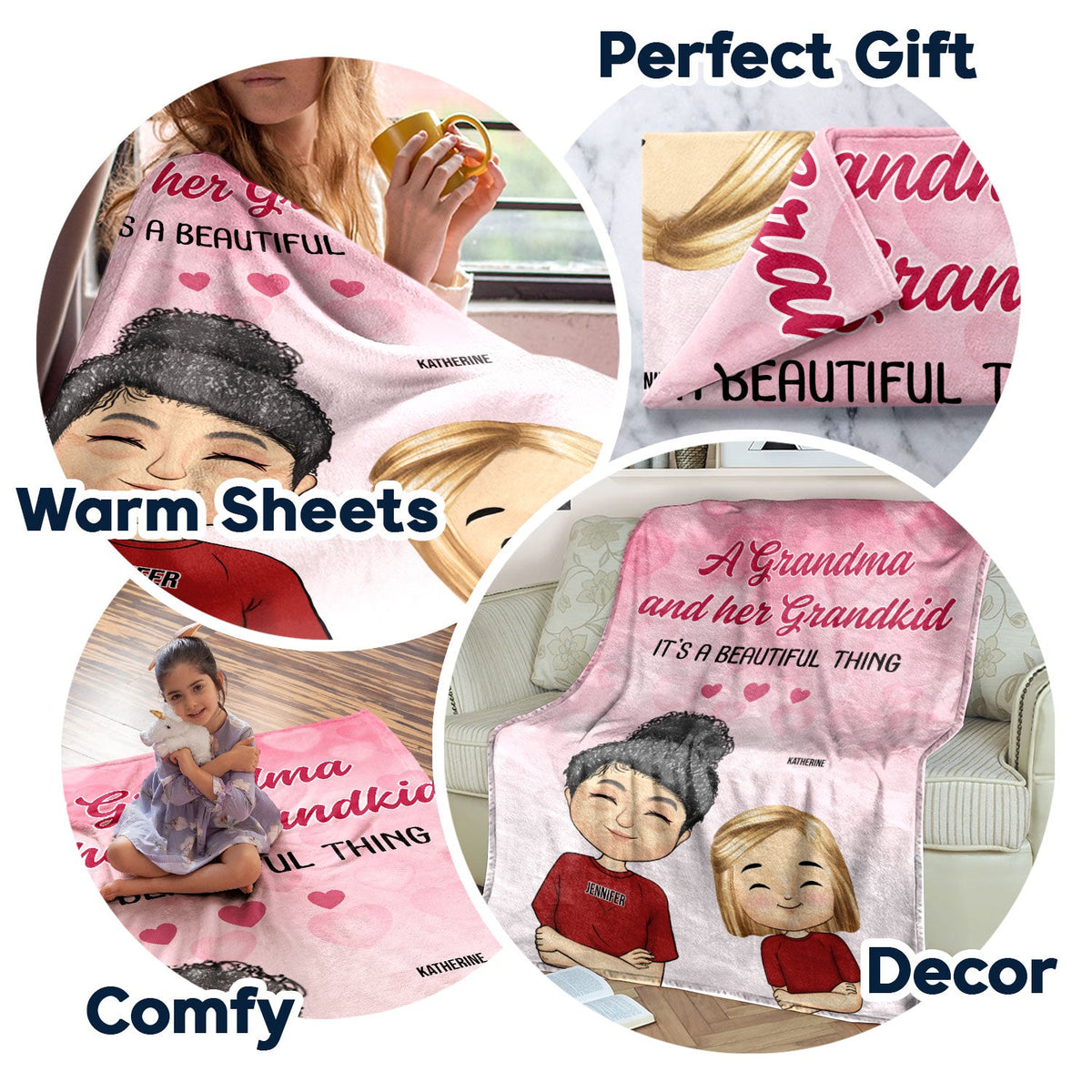 It's A Beautiful Thing - Gift For Grandma - Personalized Custom Fleece Blanket