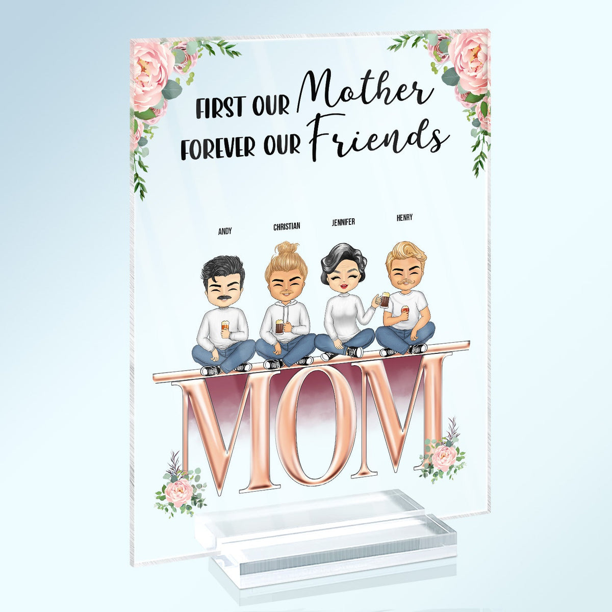Mother And Children Best Friends Forever - Gift For Mom, Mother - Personalized Custom Vertical Rectangle Acrylic Plaque