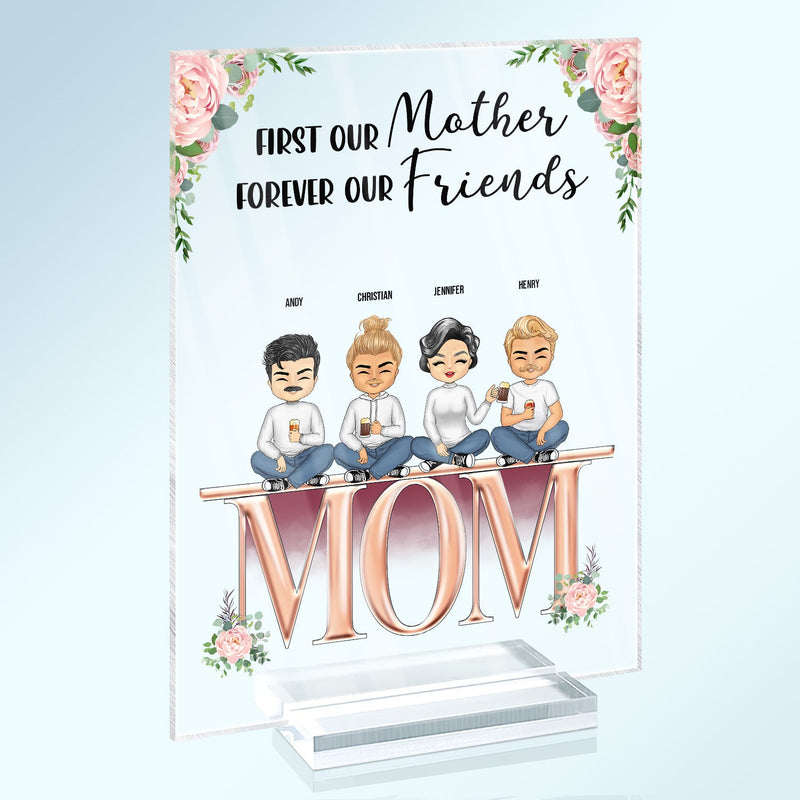 Mother And Children Best Friends Forever - Gift For Mom, Mother - Personalized Custom Vertical Rectangle Acrylic Plaque