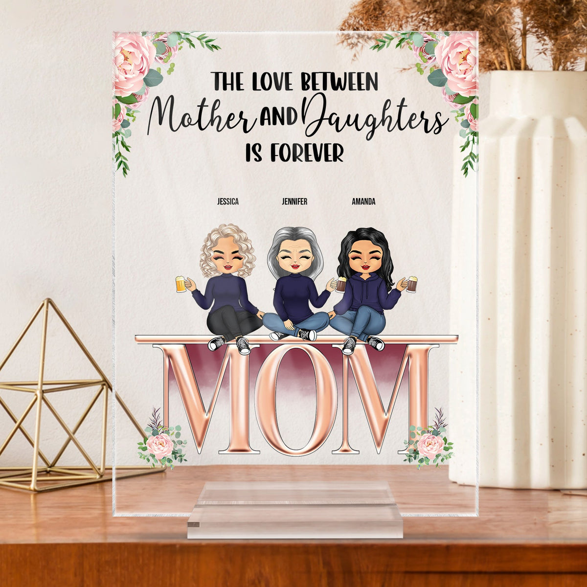 Mother And Children Best Friends Forever - Gift For Mom, Mother - Personalized Custom Vertical Rectangle Acrylic Plaque