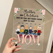 Mother And Children Best Friends Forever - Gift For Mom, Mother - Personalized Custom Vertical Rectangle Acrylic Plaque
