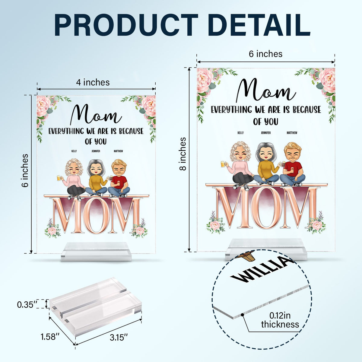 Mother And Children Best Friends Forever - Gift For Mom, Mother - Personalized Custom Vertical Rectangle Acrylic Plaque