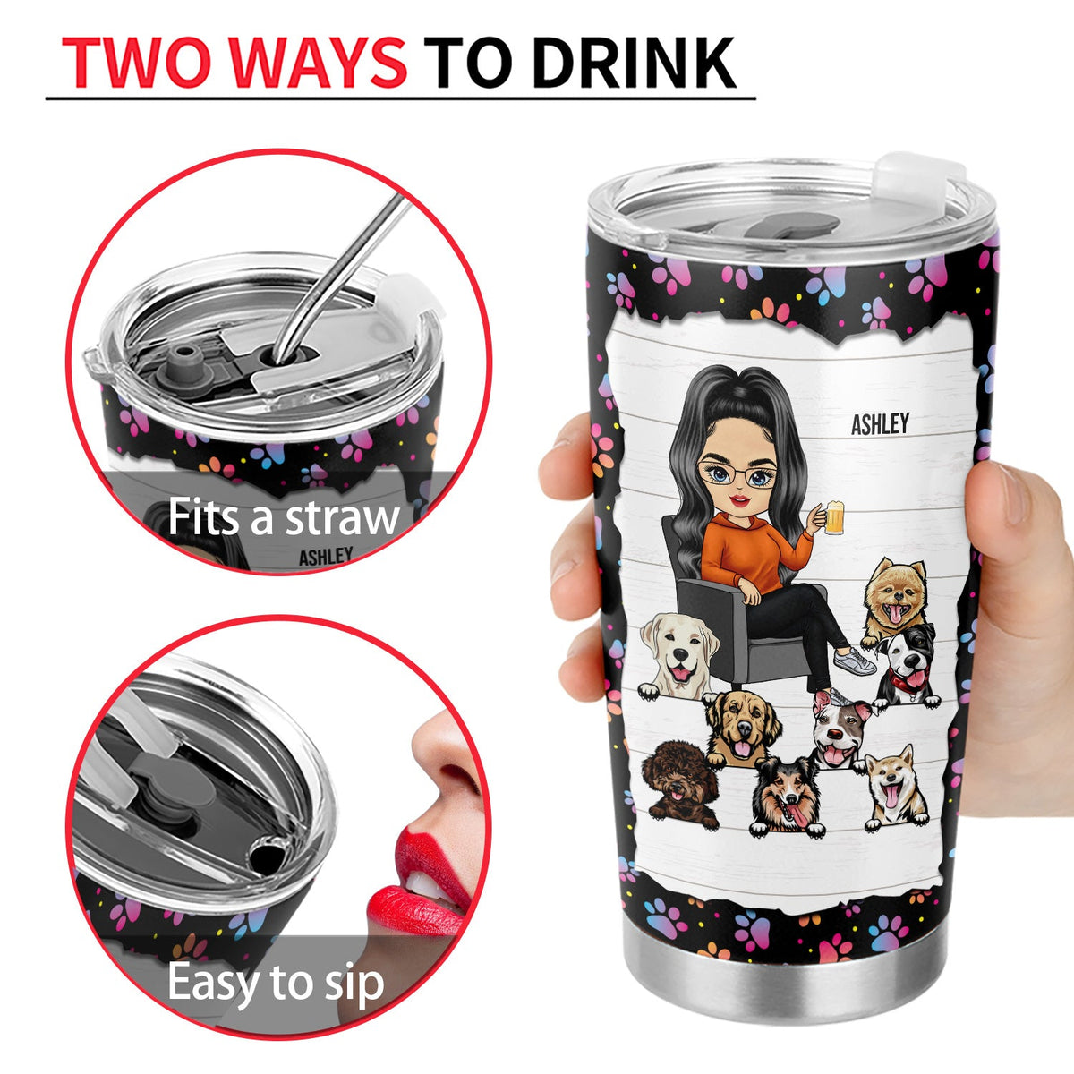 Pet Lover My Life Is Ruled By Dogs And Cats - Gift For Dog & Cat Lovers - Personalized Custom Tumbler