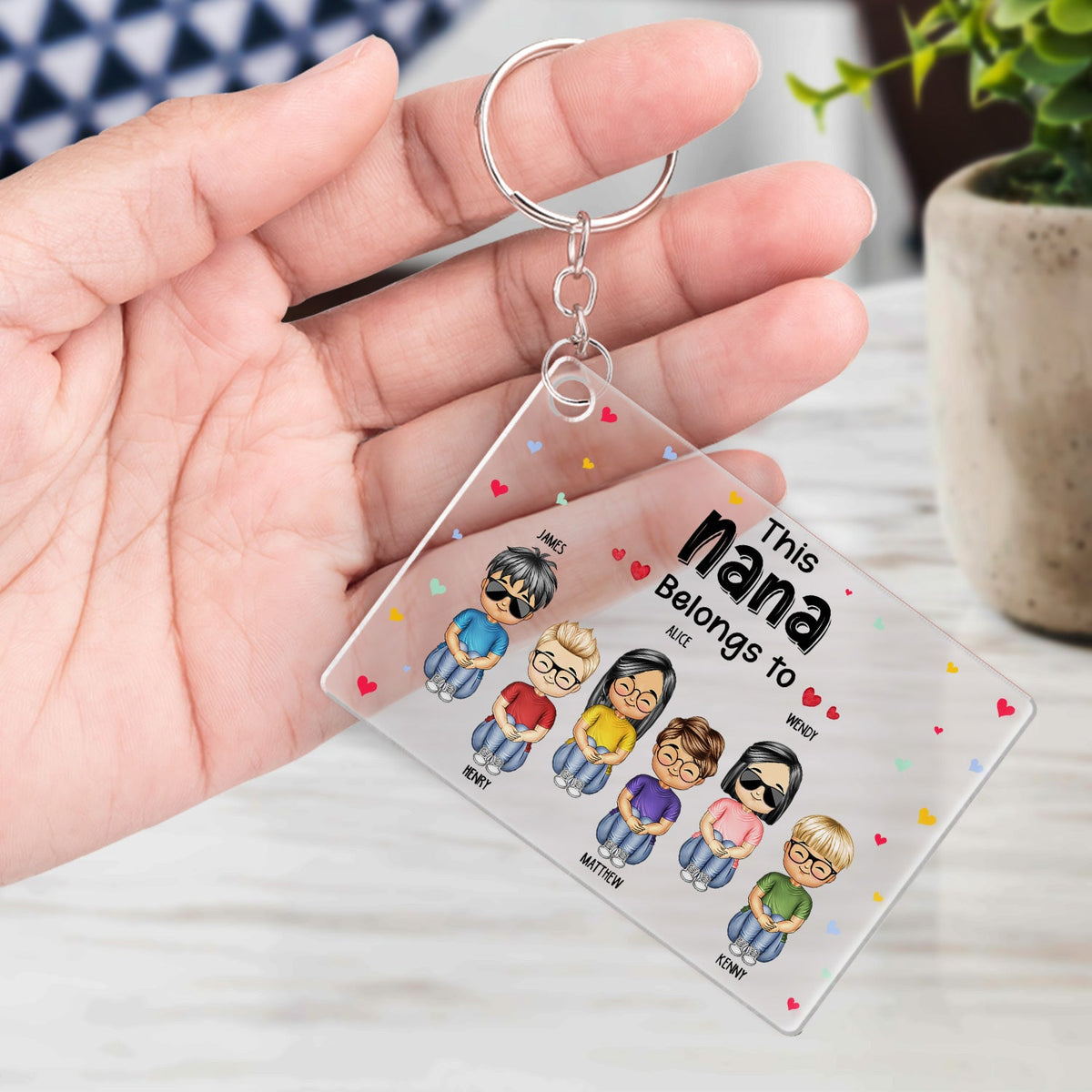 This Grandma Belongs To - Gift For Grandma, Mom - Personalized Custom Acrylic Keychain
