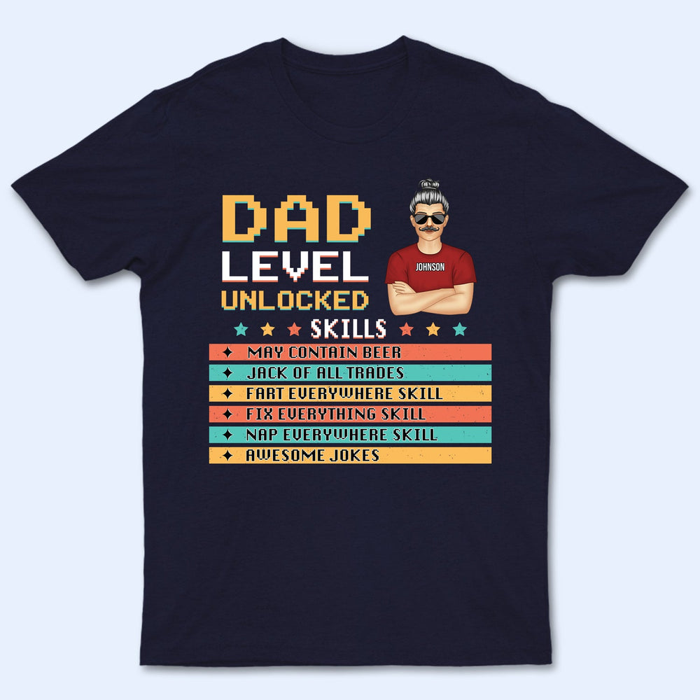 Dad Level Unlocked - Gift For Dad - Personalized Custom T Shirt
