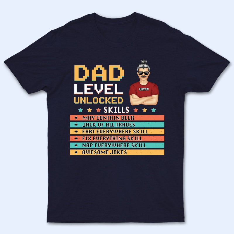 Dad Level Unlocked - Gift For Dad - Personalized Custom T Shirt