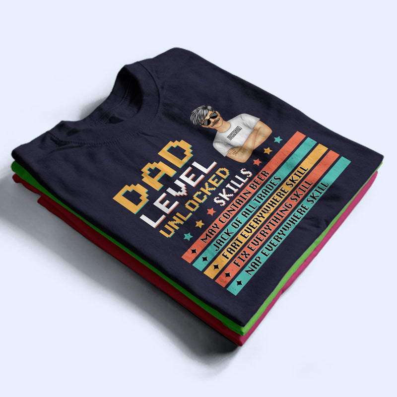 Dad Level Unlocked - Gift For Dad - Personalized Custom T Shirt