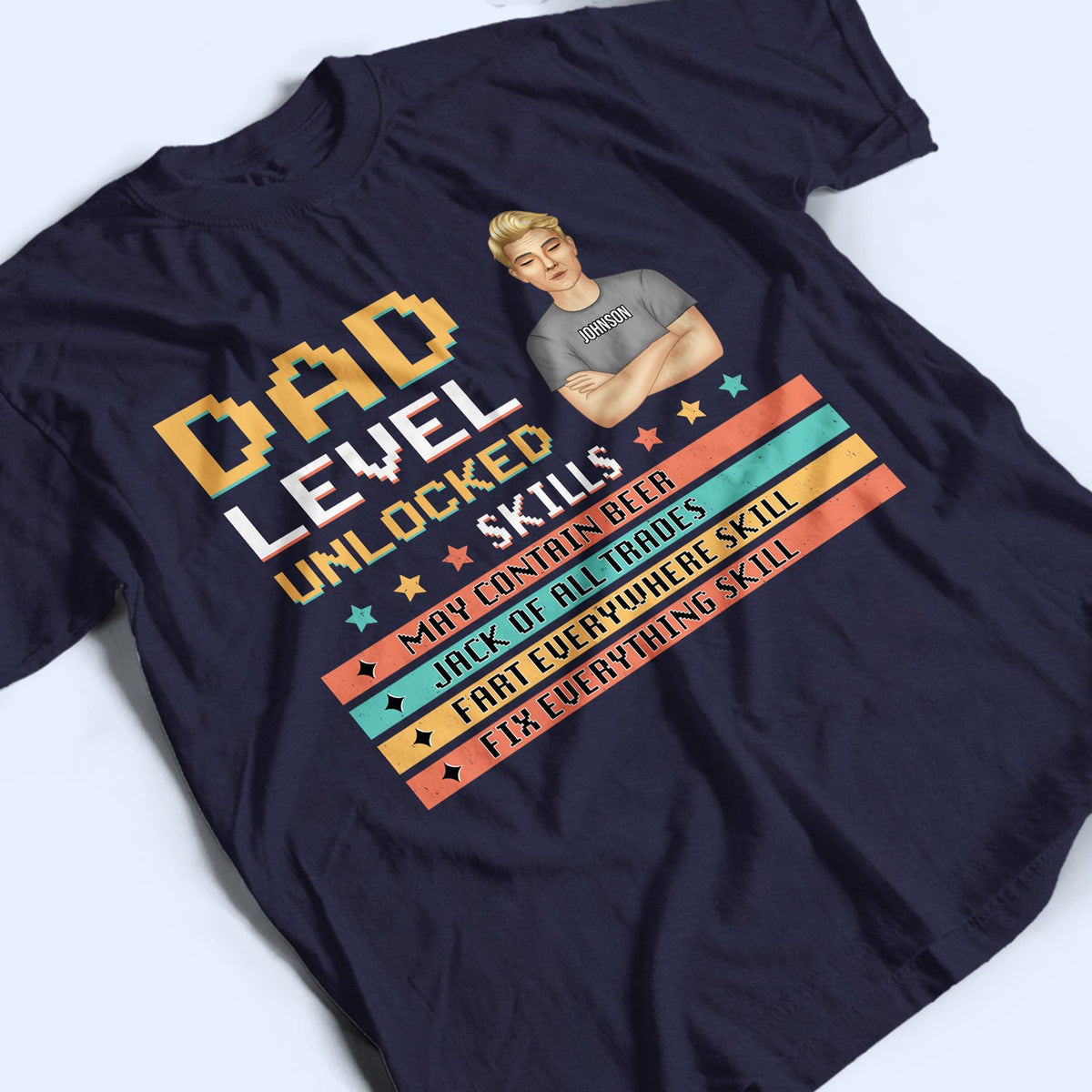Dad Level Unlocked - Gift For Dad - Personalized Custom T Shirt