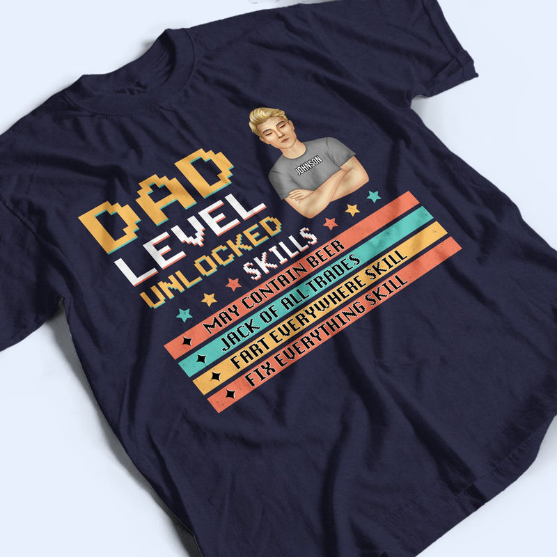 Dad Level Unlocked - Gift For Dad - Personalized Custom T Shirt