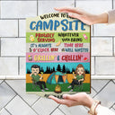 Proudly Serving Whatever You Bring - Gift For Camping Lover - Personalized Custom Shaped Wood Sign