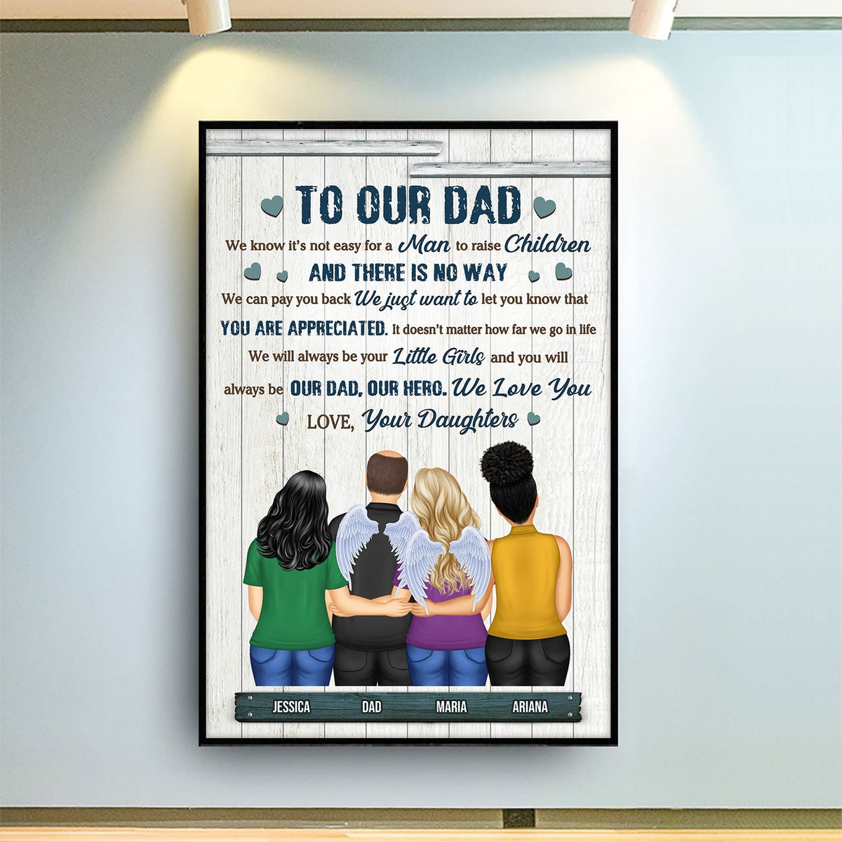 The Love Between Father & Daughter - Gift For Father, Grandpa - Personalized Custom Poster