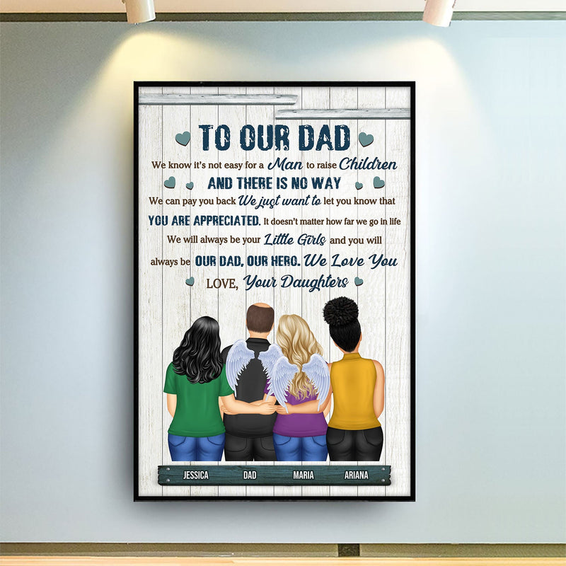 The Love Between Father & Daughter - Gift For Father, Grandpa - Personalized Custom Poster