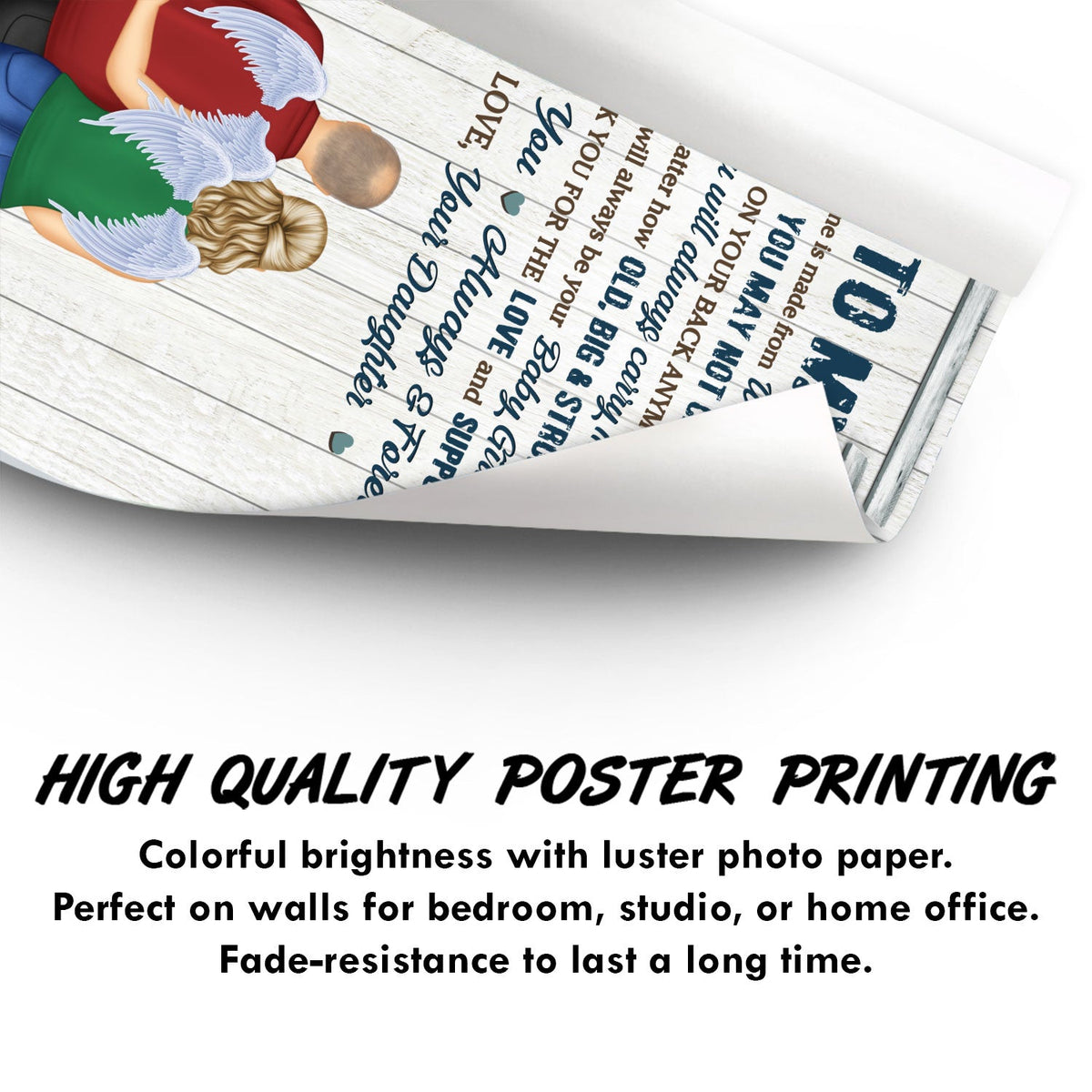 The Love Between Father & Daughter - Gift For Father, Grandpa - Personalized Custom Poster