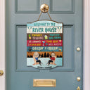 Proudly Serving Time Here Is Well Wasted - Lake House, Pool House Decor - Personalized Custom Shaped Wood Sign