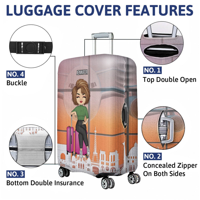 Just A Girl Who Loves Traveling - Gift For Travel Lovers - Personalized Custom Luggage Cover