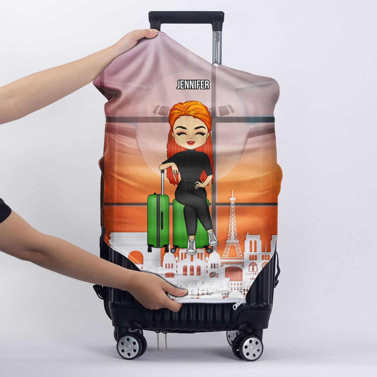 Just A Girl Who Loves Traveling - Gift For Travel Lovers - Personalized Custom Luggage Cover
