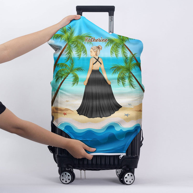 Juste une fille qui aime la plage - Cadeau pour vous-même, cadeau pour femme - Housse de bagage personnalisée