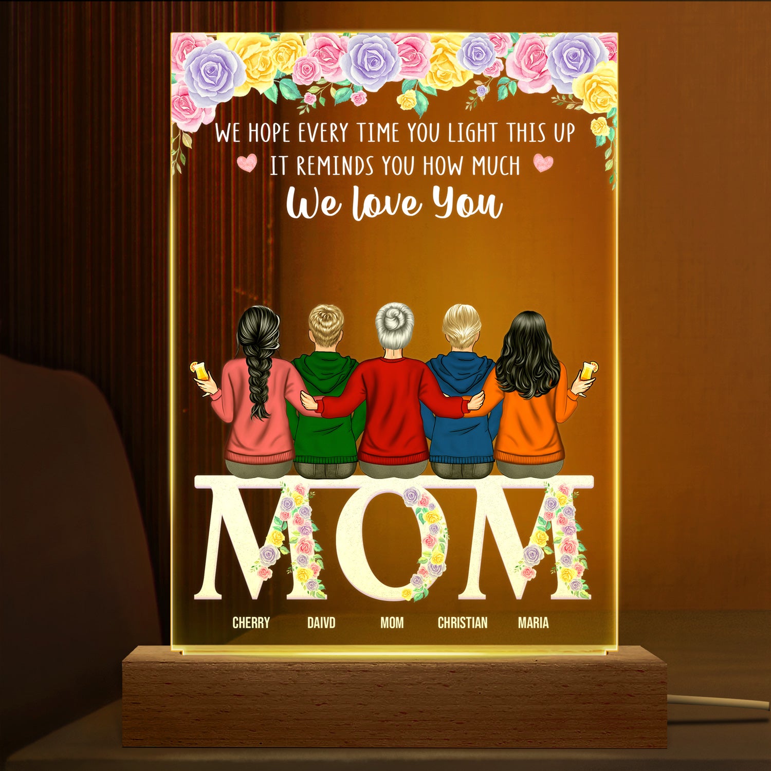 It Reminds How Much We Love You - Gift For Mother, Mom - Personalized Custom 3D Led Light Wooden Base