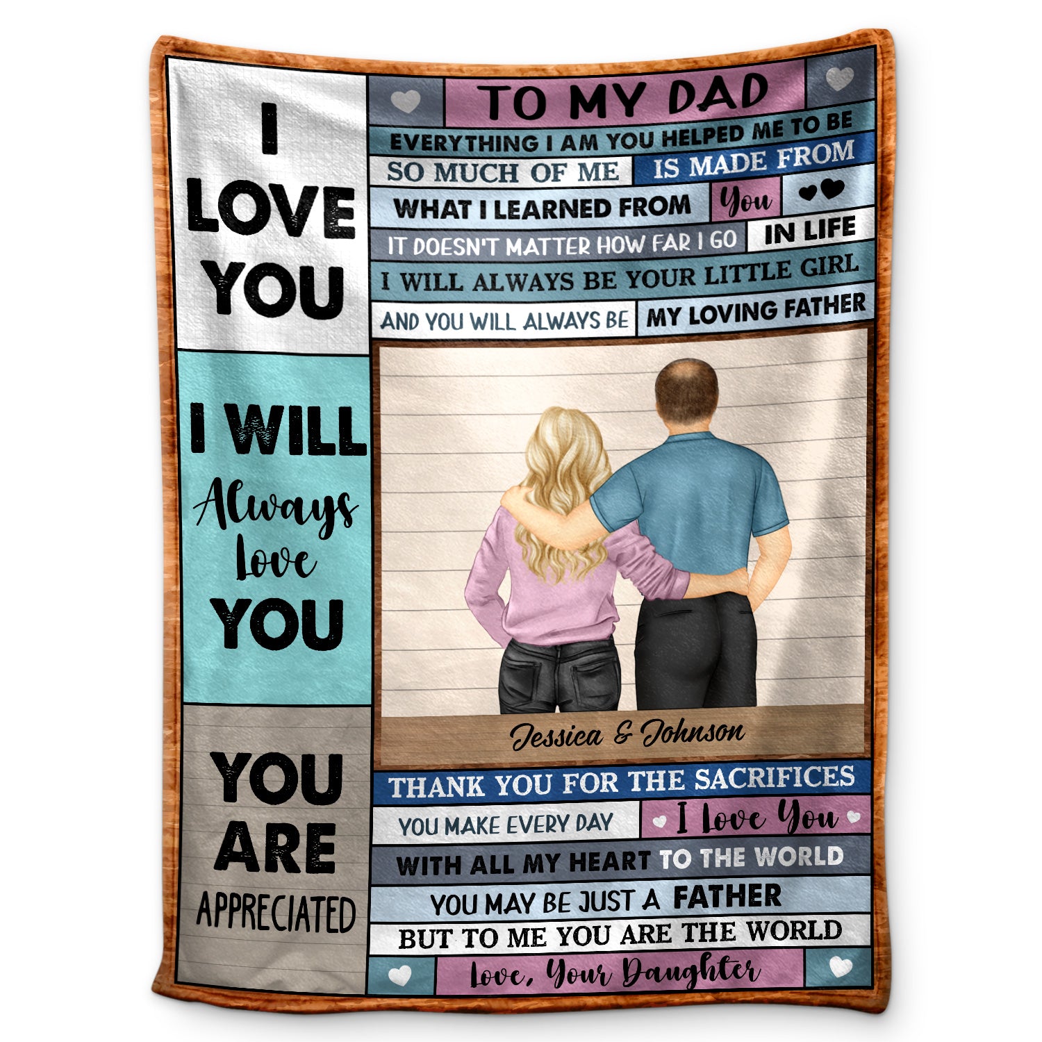 Everything I Am You Help Me To Be - Gift For Dad, Father - Personalized Custom Fleece Blanket