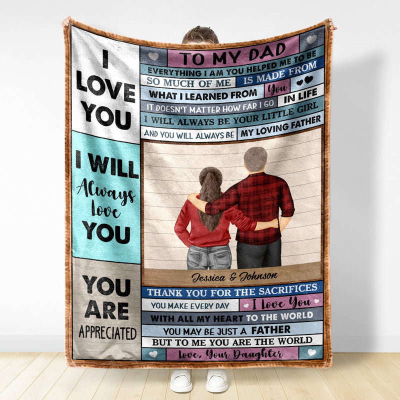 Everything I Am You Help Me To Be - Gift For Dad, Father - Personalized Custom Fleece Blanket