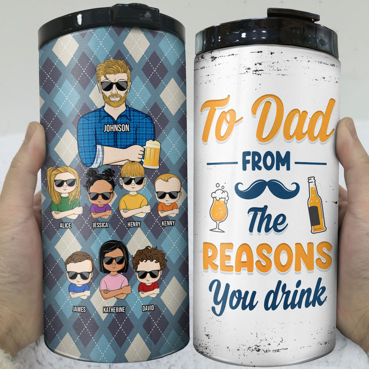 Father's Day Custom Can Cooler, Gifts For Dad