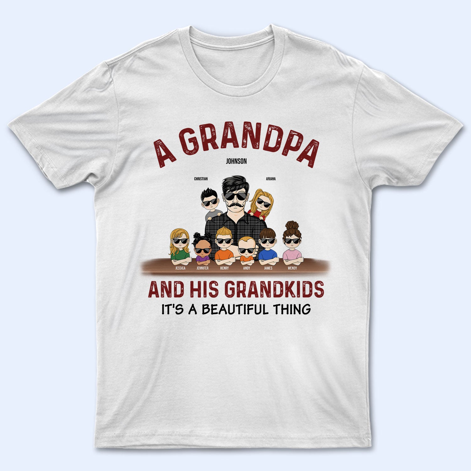 Grandpa & Grandkid It's A Beautiful Thing - Gift For Grandpa, Dad - Personalized Custom T Shirt