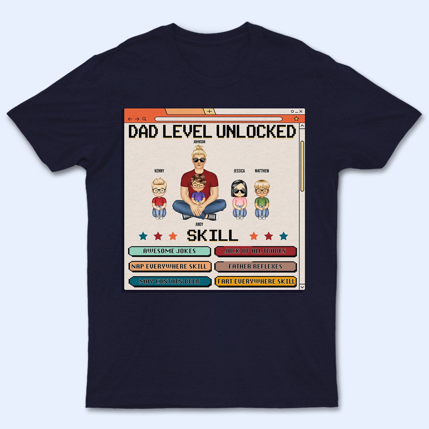 Dad Grandpa Unlocked - Gift For Dad, Father - Personalized Custom T Shirt