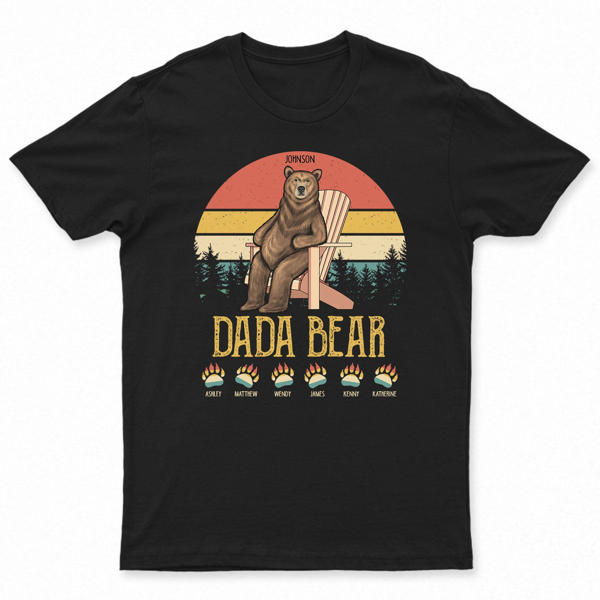 Papa Dada Bear - Gift For Father, Grandpa - Personalized Custom T Shirt