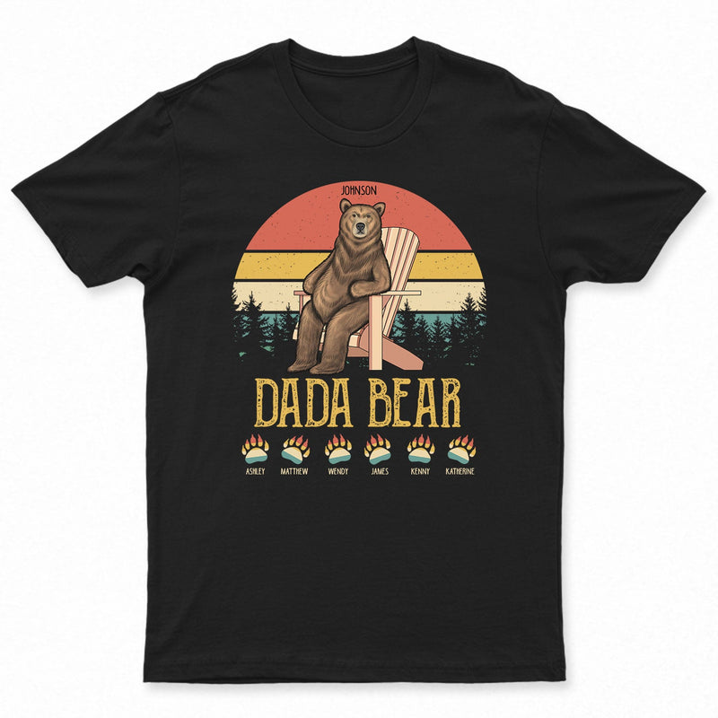 Papa Dada Bear - Gift For Father, Grandpa - Personalized Custom T Shirt