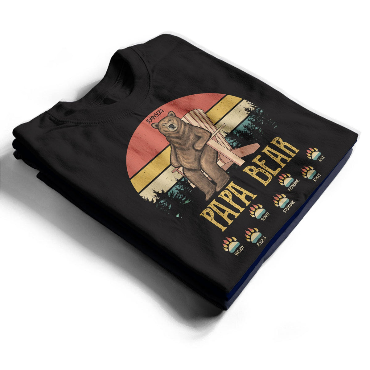 Papa Dada Bear - Gift For Father, Grandpa - Personalized Custom T Shirt