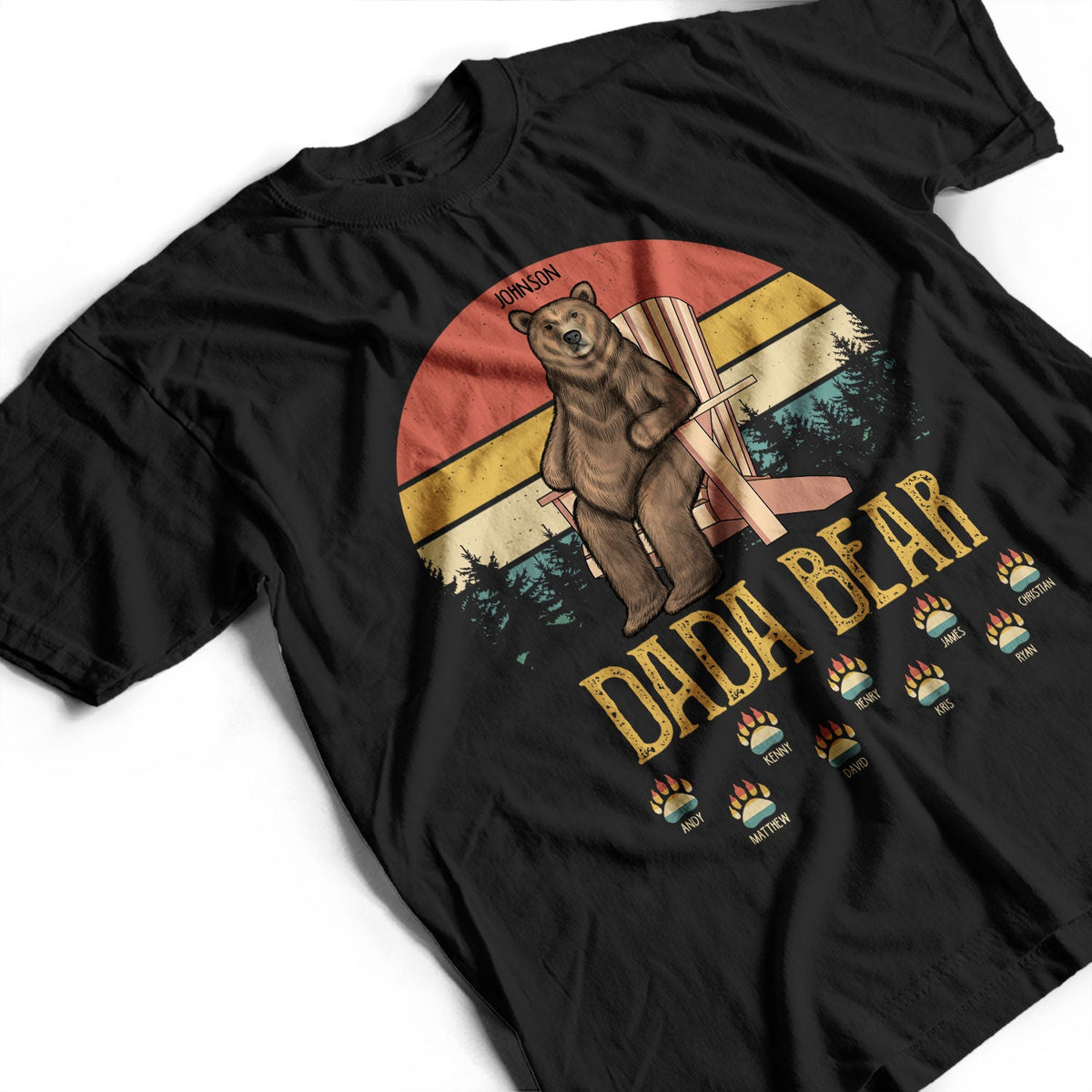 Papa Dada Bear - Cadeau pour père, grand-père - T-shirt personnalisé