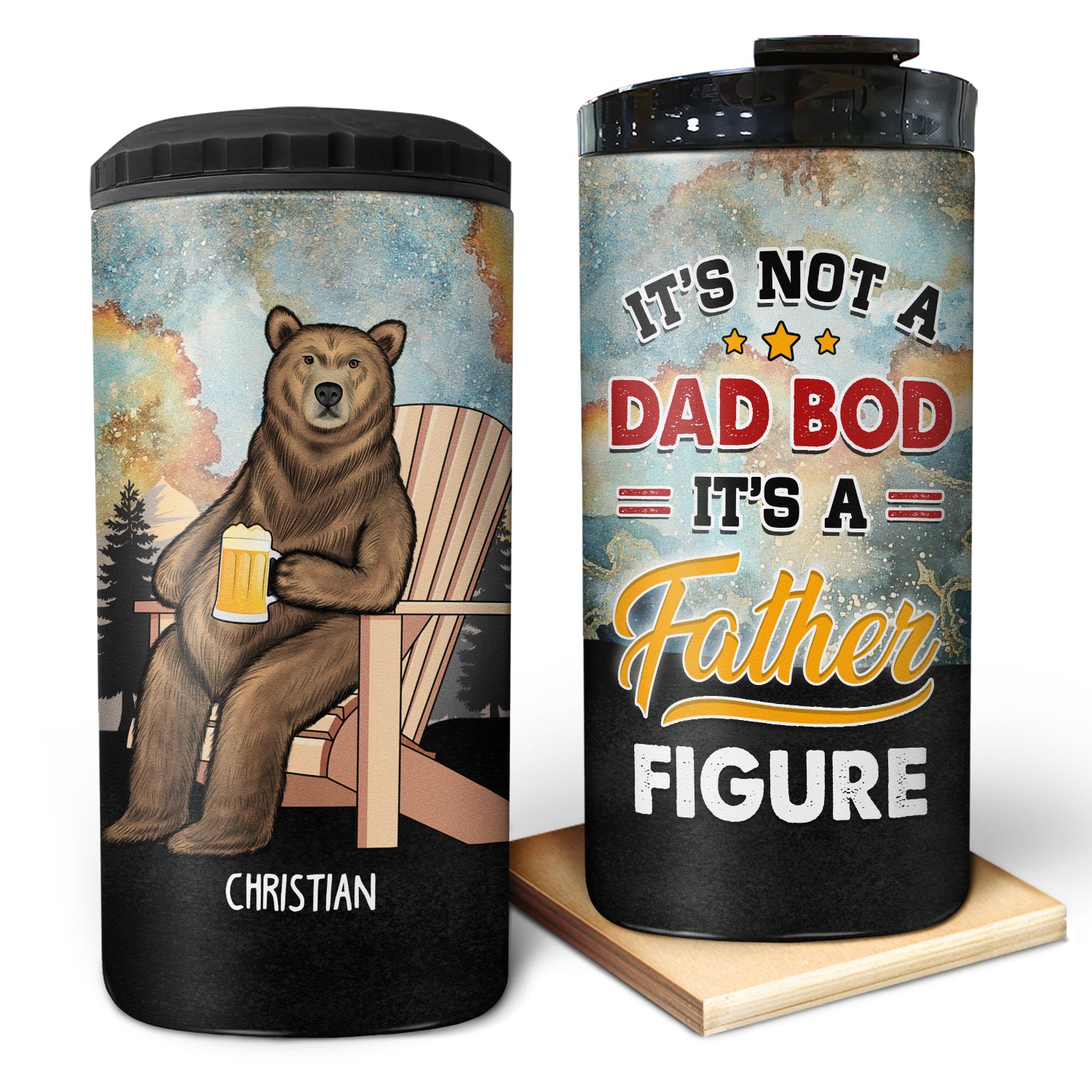 It's A Father Figure - Dad Gift, Gift For Father - Personalized Custom 4 In 1 Can Cooler Tumbler