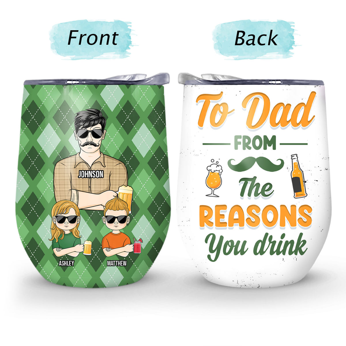 To Dad From The Reasons You Drink - Gift For Father - Personalized Cus ...