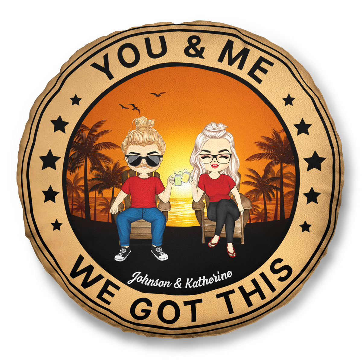 You & Me We Got This - Gift For Couples - Personalized Custom Round Pi ...