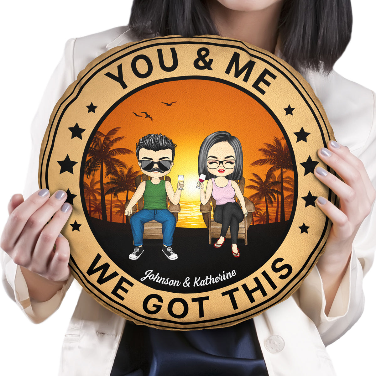 You & Me We Got This - Gift For Couples - Personalized Custom Round Pi ...