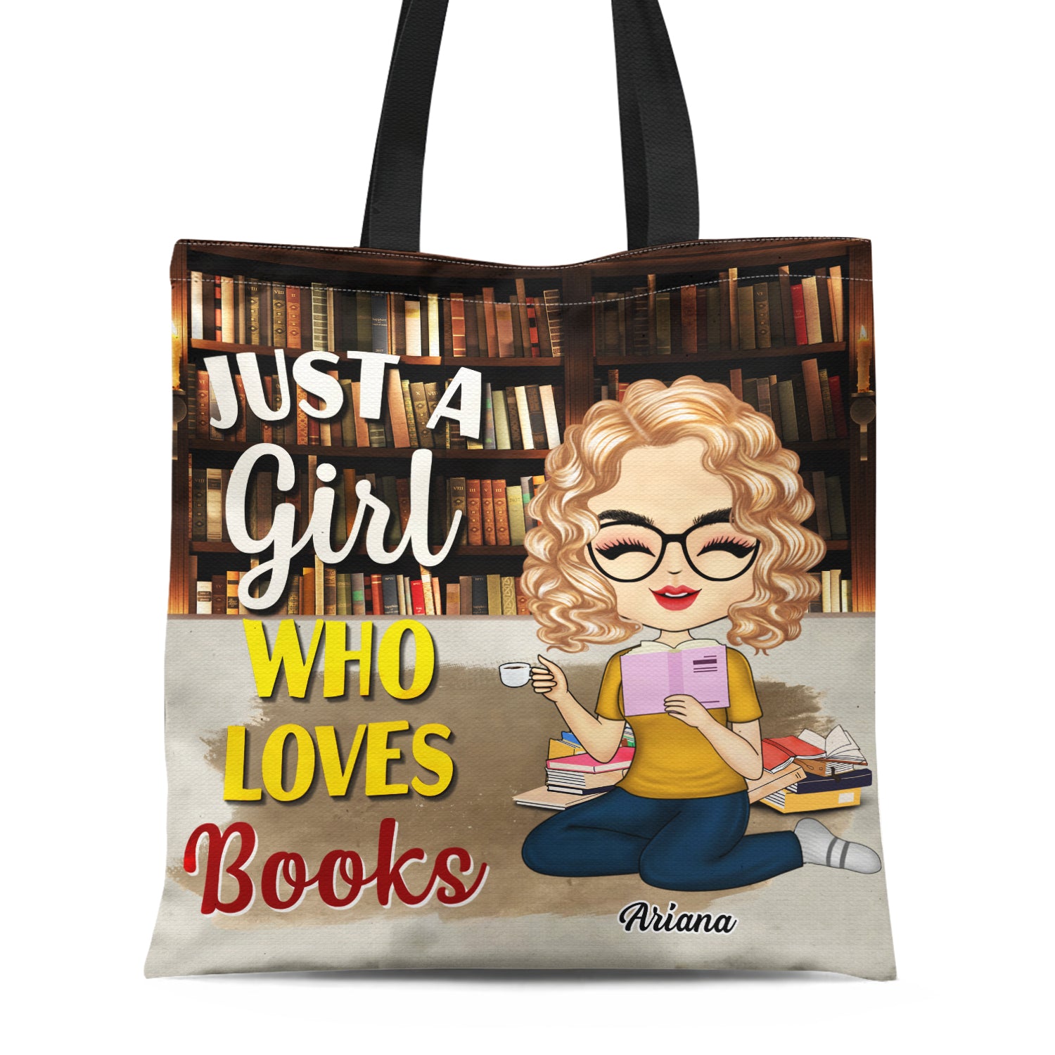 Just A Girl Who Love Books - Gift For Reading Lovers - Personalized Custom Zippered Canvas Bag
